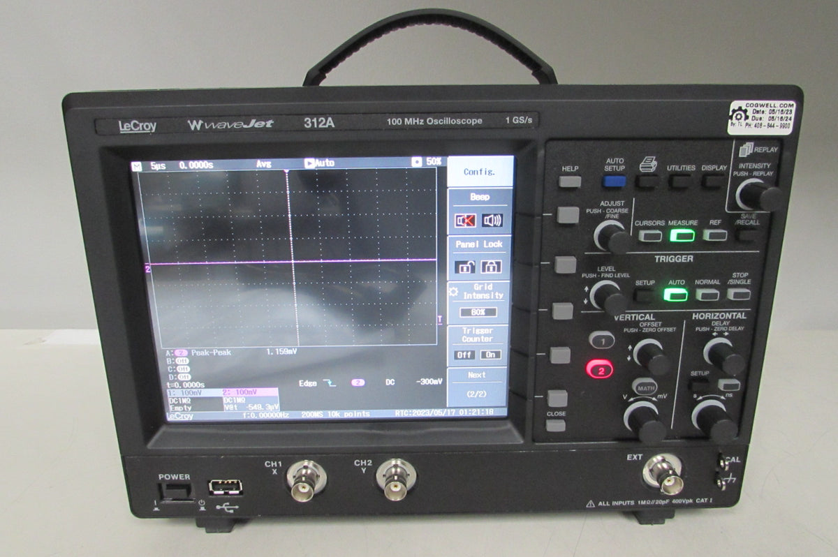 LeCroy WaveJet 312A Oscilloscope 100MHz 2 ch 1GS/s 500kpts/ch, include a  fresh CALIBRATION