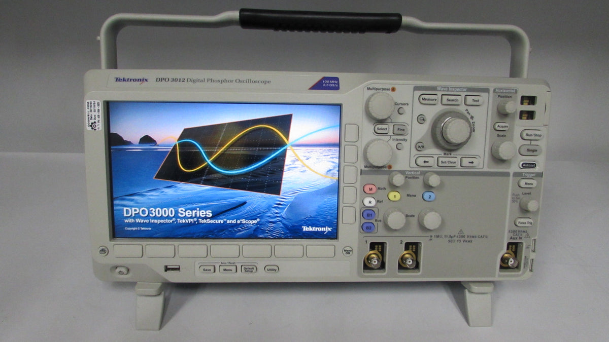 Tektronix DPO3012 Digital Phosphor Oscilloscope, 100 MHz, 2-Ch, include a  Fresh Calibration