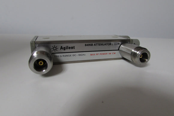 Agilent 8495B Manual Step Attenuator, DC to 18 GHz; 0 to 70 dB; 10 dB steps, Opt 001 (Type-N)