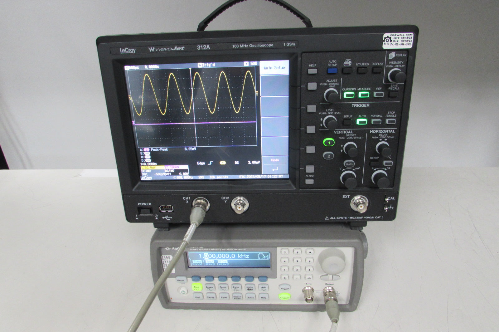 LeCroy WaveJet 312A Oscilloscope 100MHz 2 ch 1GS/s 500kpts/ch