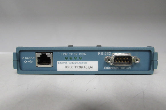 Tektronix TDS3EM 10Base-T Ethernet (LAN) and RS-232 interfaces Module for TDS3xxx series